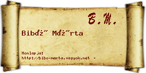 Bibó Márta névjegykártya